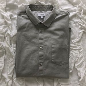 Calvin Klein Grey Button Down Shirt sz Large